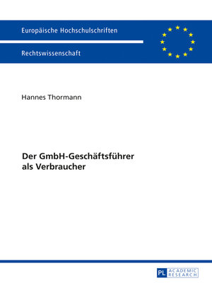 cover image of Der GmbH-Geschäftsführer als Verbraucher